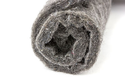 A felt fabric roll on a white background