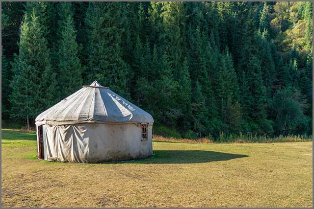A traditional yurt used by nomads in Central Asia