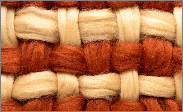 Interweaving brown wool