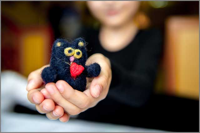 A toy made of wool felt