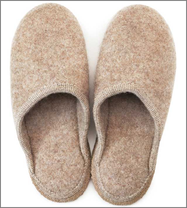 Wool felt slippers