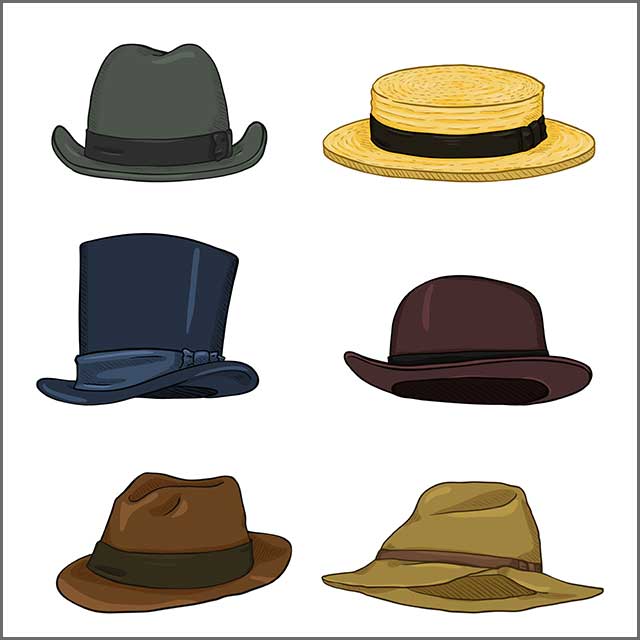 Different styles of a hat