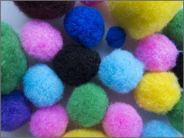 Felted balls of different colors