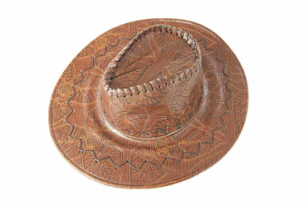 vintage cowboy leather hat