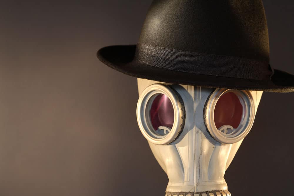 gas mask hat holder