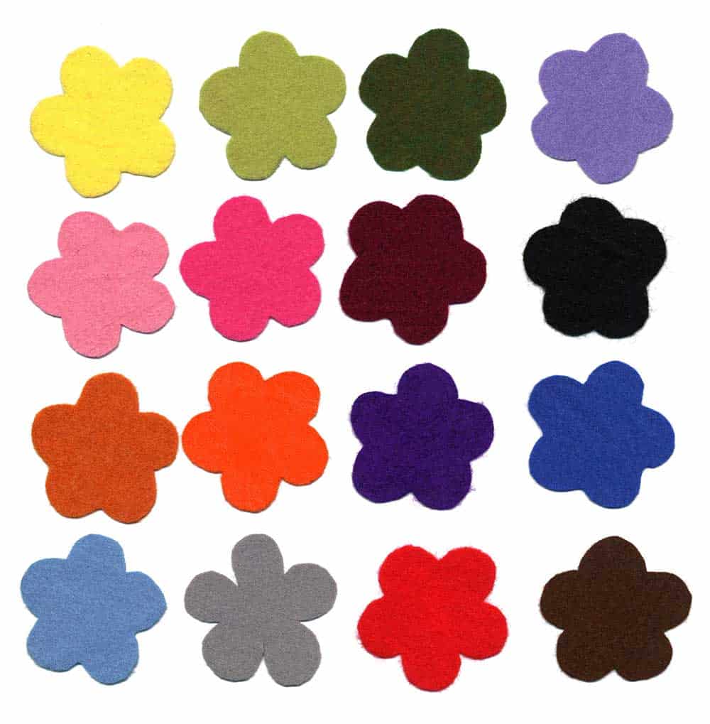 flower felt samples