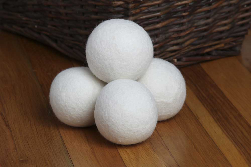 Close-up of wool dryer balls